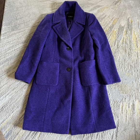 Talbots Purple Italian Wool Blend Long Coat peacoat Classic 8 - Picture 1 of 9